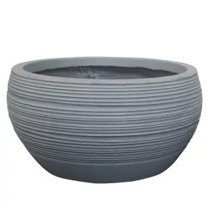 ΚΑΣΠΩ FIBER CLAY ΓΚΡΙ ΓΡΑΜΜΕΣ ΓΑΒΑΘΑ ΜΕΓΑΛΟ Φ56x27cmΚΑΣΠΩ FIBER CLAY ΓΚΡΙ ΓΡΑΜΜΕΣ ΓΑΒΑΘΑ ΜΕΓΑΛΟ Φ56x27cm