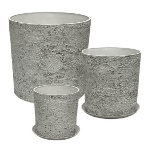 STONE POLYRESIN ΚΑΣΠΩ ΜΕ ΠΙΑΤΟ ΣΕΤ/5 ΓΚΡΙ ΦΘΑΡΜΕΝΟΣ ΒΡΑΧΟΣ - L:Φ43x43, M:Φ35x36, S:Φ28x28cmSTONE POLYRESIN ΚΑΣΠΩ ΜΕ ΠΙΑΤΟ ΣΕΤ/5 ΓΚΡΙ ΦΘΑΡΜΕΝΟΣ ΒΡΑΧΟΣ - L:Φ43x43, M:Φ35x36, S:Φ28x28cm